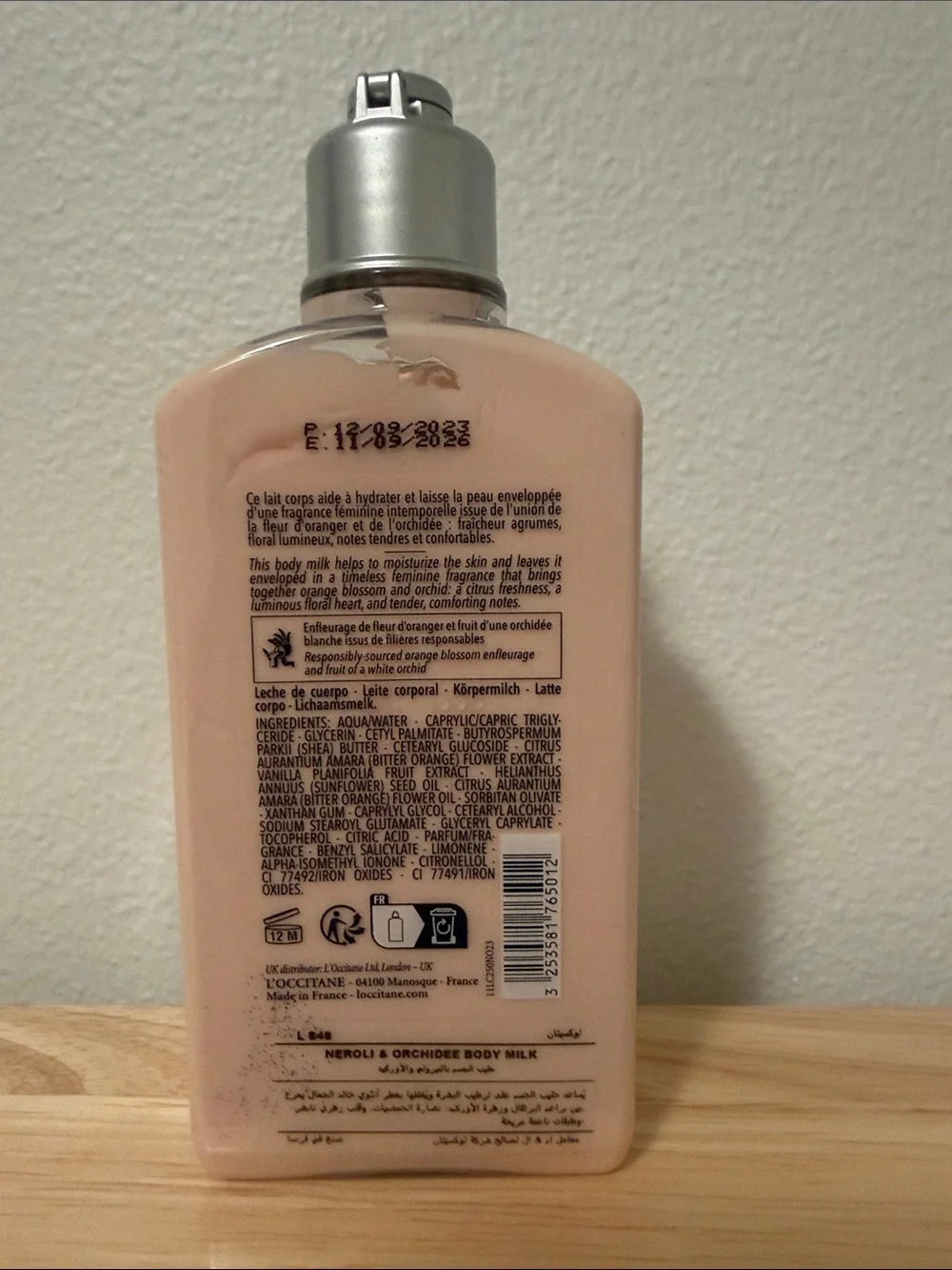L'OCCITANE Néroli & Orchidée Body Milk 250 ML 8.4 OZ -NEW